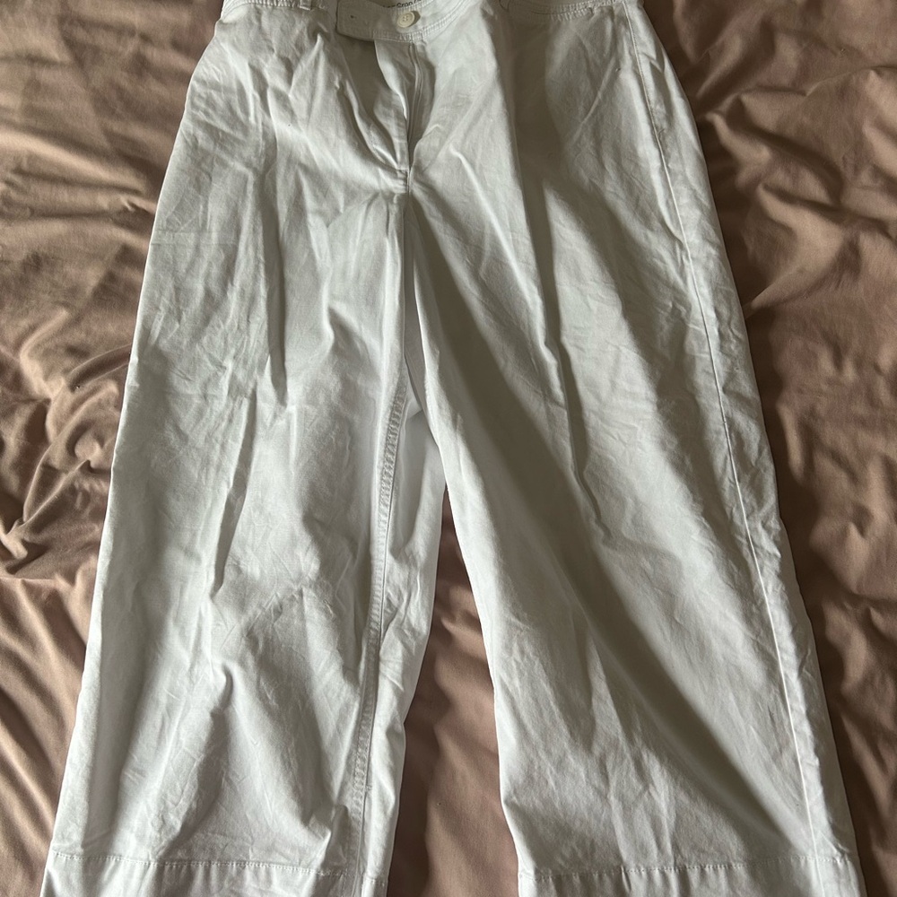 Talbots Ivory Wide-Leg Chino